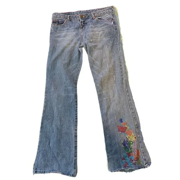 Women's Coca-Cola Jean’s Size 10 Vintage. Bedazzled pocket and pant leg - Picture 6 of 9